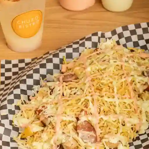 Salchipapa con carne