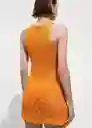 Vestido Paloms Naranja Talla M Mujer Mango