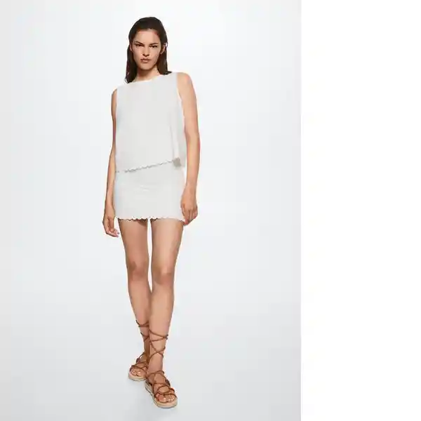 Falda Almond-H Blanco Talla Xs Mujer Mango