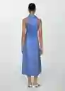 Vestido Rose Azul Talla S Mujer Mango