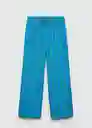 Pantalón Moraima Azul Talla XS Mujer Mango