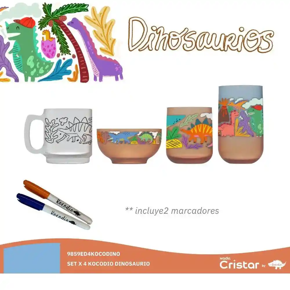 Set X 4 Kocodio Dinosaurio Cristar 9859edkocodino