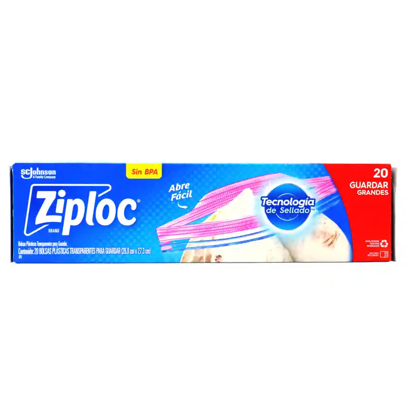 Ziploc Bolsa Reutilizable para Guardar Grande 20 piezas