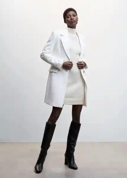 Abrigo Sugus Blanco Talla XS Mujer Mango