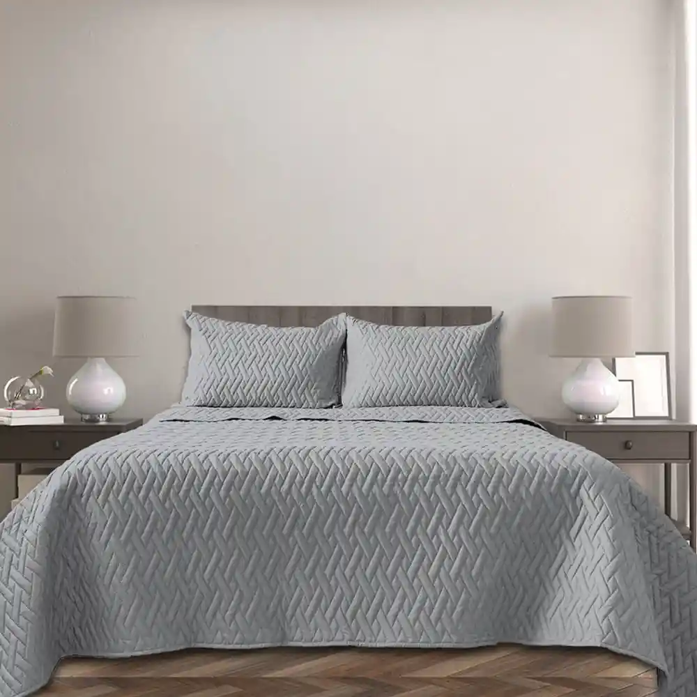 Edredon H&h Gris 100%p Doble