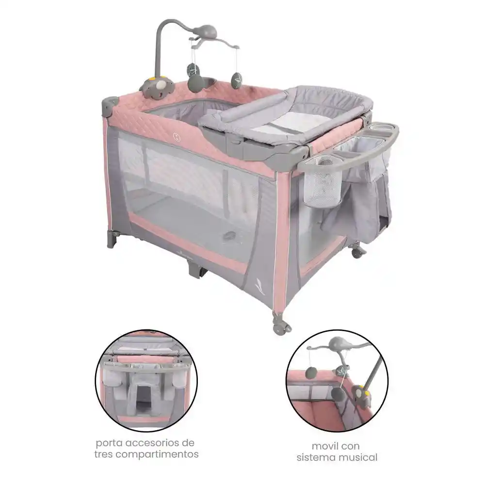 Corral Cuna Bebe Null - Rosa