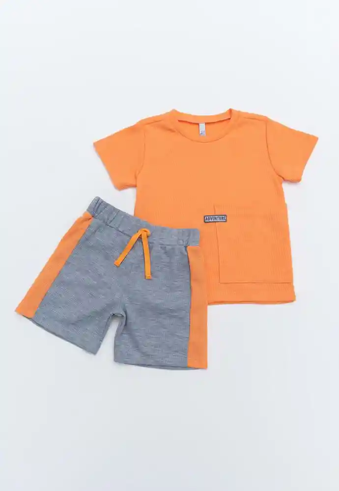 Conjunto Corto 6/9 Meses-naranja