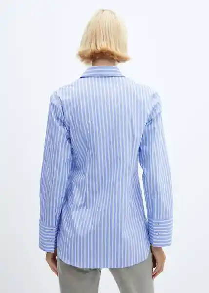 Camisa Máxima Azul Talla L Mujer Mango