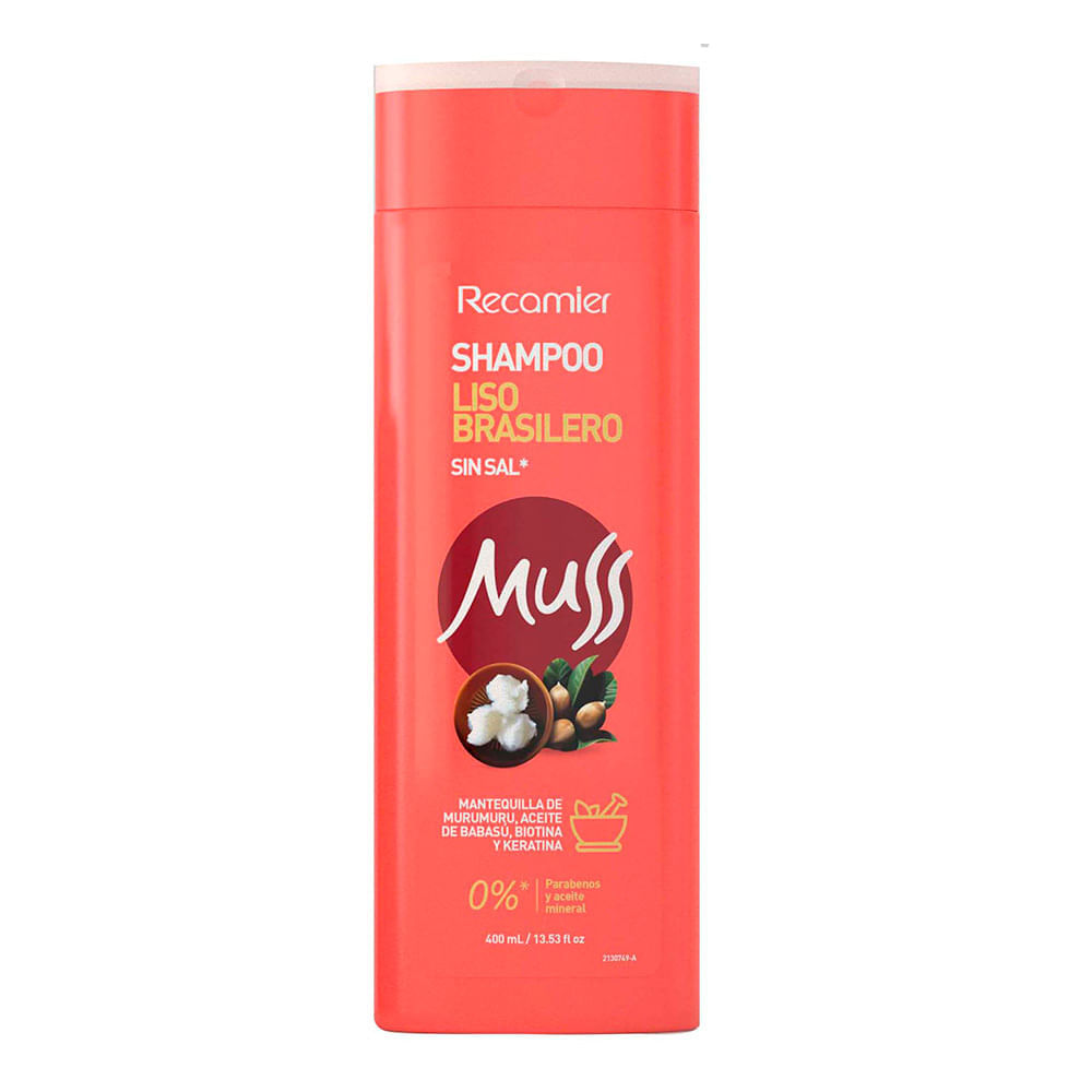 Muss Shampoo Liso Brasilero sin Sal 400 ml