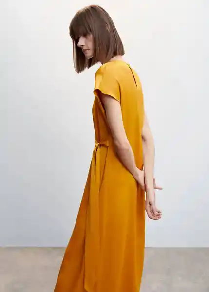 Vestido Matilda-A Mostaza Talla M Mujer Mango