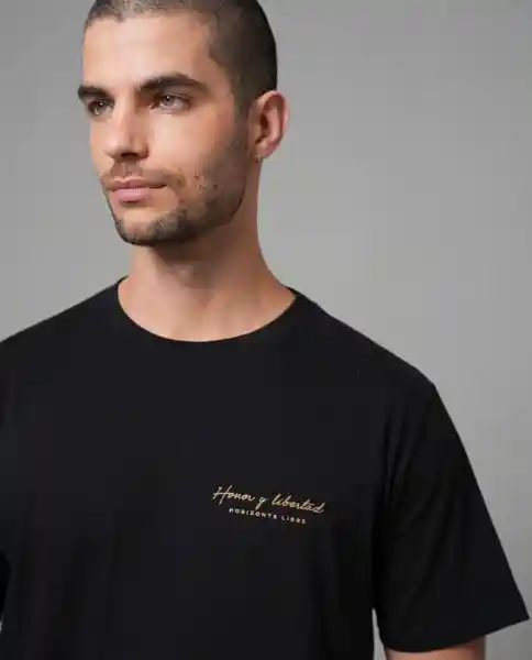 Camiseta Hombre Negro L 102G008_NEG194007 Rifle