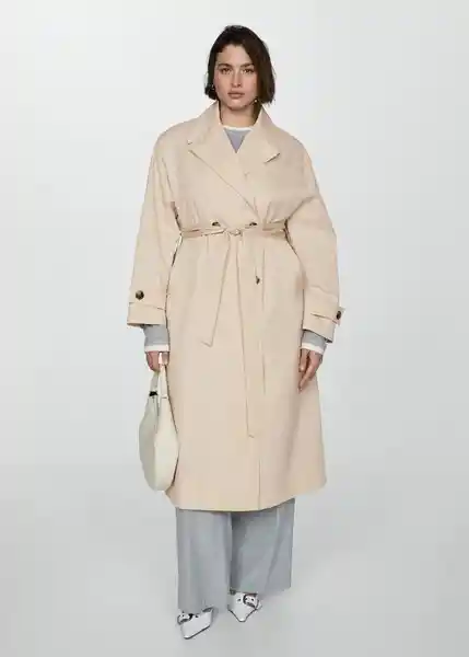 Saco Trench Angela Beige Talla L Mujer Mango