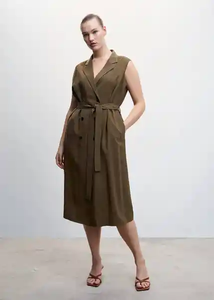 Vestido Dorotea Khaki Talla 27 Mujer Mango