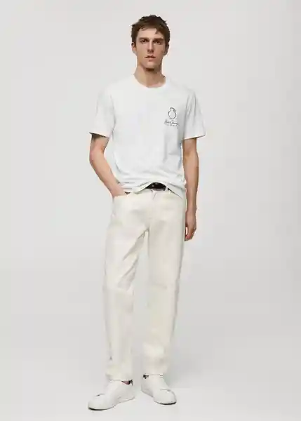 Camiseta Vasew Blanco Talla XXL Hombre Mango