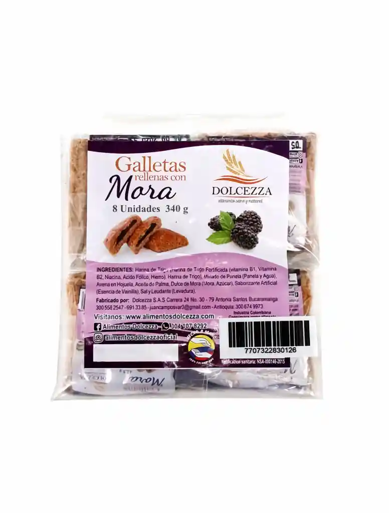 Dolcezza Galletas Rellenas con Mora