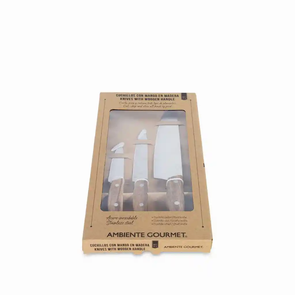 Set Cuchillos Mango Madera 23944 Ambiente Gourmet
