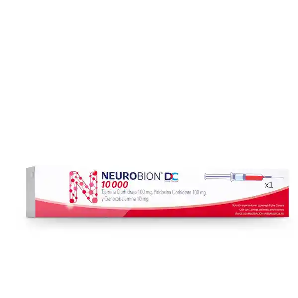 Neurobión DC Doble Camera 10000 Vitaminas Del Complejo B con Vitamina B1 Vitamina B6 y Vitamina B12 1 Jeringa Prellenada