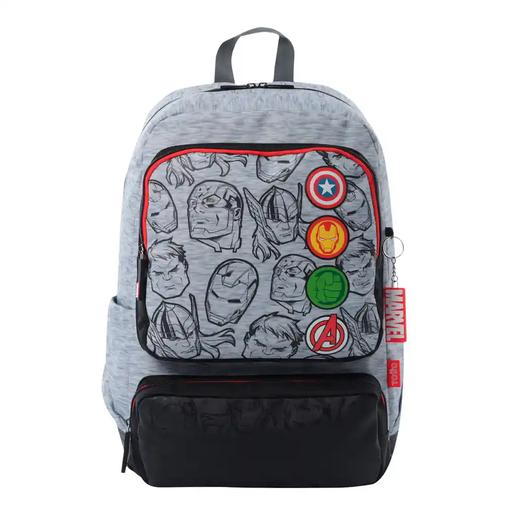 Morral Para Niño Super Avengers Grande Gris