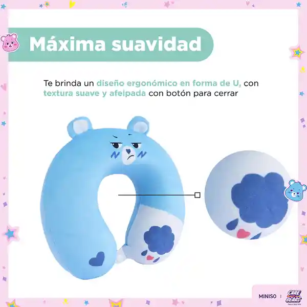 Almohada de Viaje en Forma de u Colección Care Bears Azul Miniso