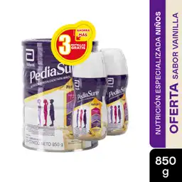 Pediasure Polvo Vainilla X 850 Gr Gratis 3 Pediasure Liquido Vainilla