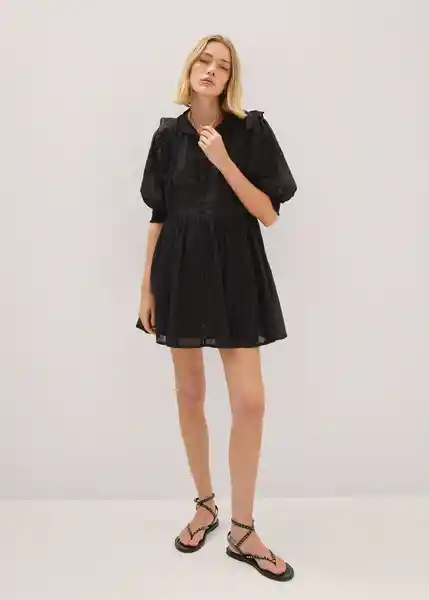 Vestido Tresi Negro Talla L Mujer Mango