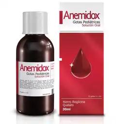 Anemidox tratamiento para la deficiencia de Hierro con ácido Fólico y Vitamina C Suspension Oral 30ml