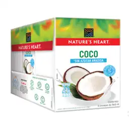 Bebida de Coco sin azúcar NATURES HEART Pack x 6 946 mL