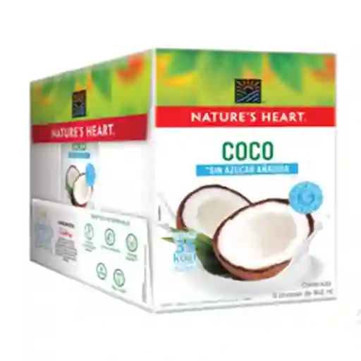 Bebida de Coco sin azúcar NATURES HEART Pack x 6 946 mL