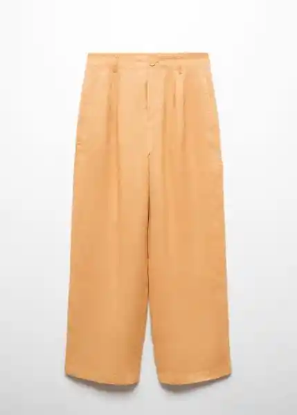 Pantalón Maneli Mostaza Talla 40 Mujer Mango