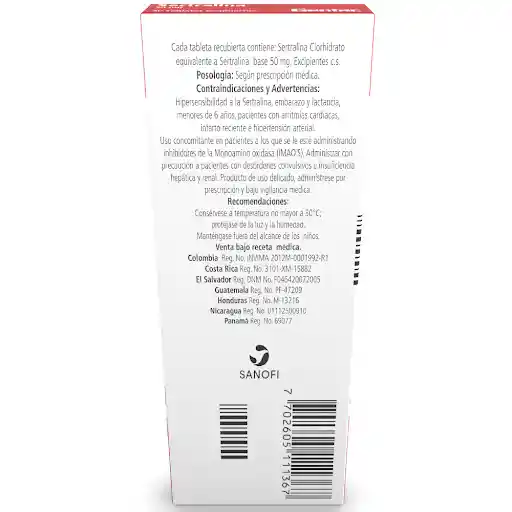 Genfar Sertralina Tabletas Recubiertas (50 mg)