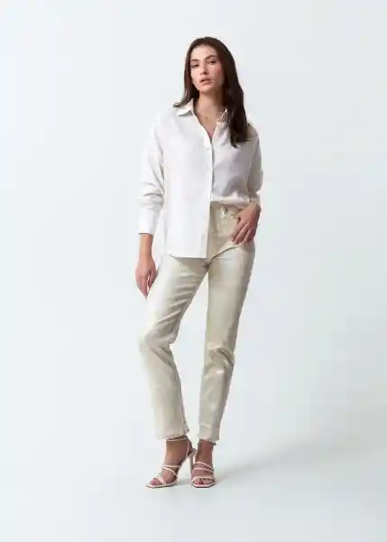 Camisa Raisa Crudo Puro Claro Talla XS 019F323 Naf Naf