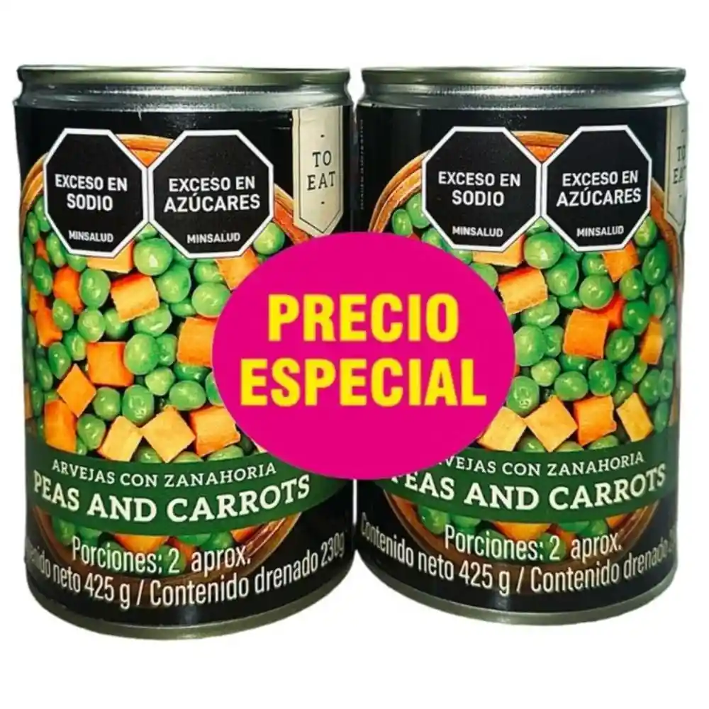 Two Pack Arvejas y Zanahoria To Eat Marca Exclusiva