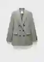 Saco Americana Lili Gris Claro Vigore Talla Xl Mujer Mango