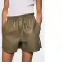 Shorts Pomme-L Khaki Talla L Mujer Mango