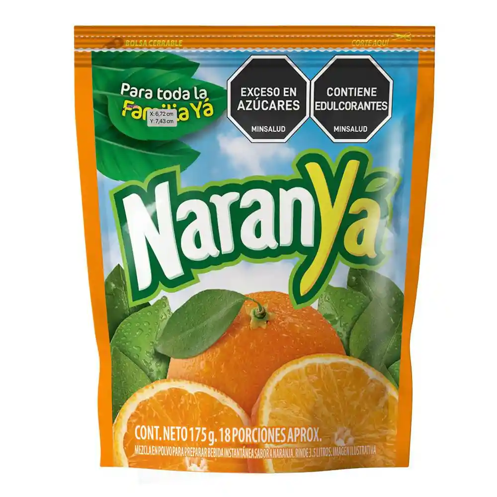 Mezcla Linea Ya Polvo Preparar Bebida Naranja(175 Gr)