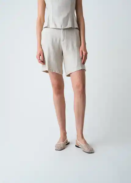 Short Nailah Crudo Abedul Claro Talla 14 Mujer 453G380 Naf Naf