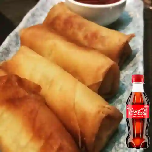 Combo Spring Roll de Pollo + Coca Cola Original 250ML