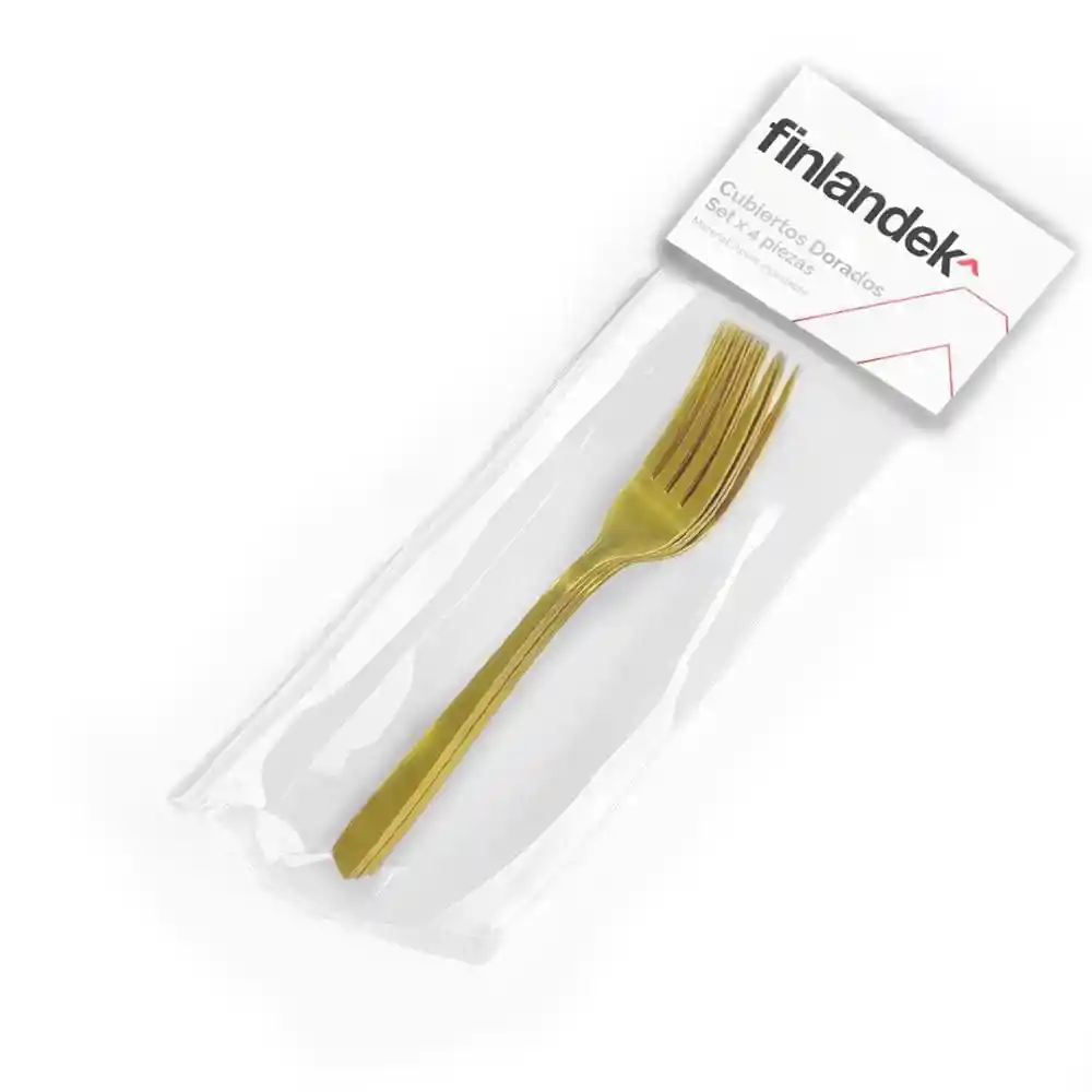 Set X 4 Tenedor Dorado Finlandek Sin Ref