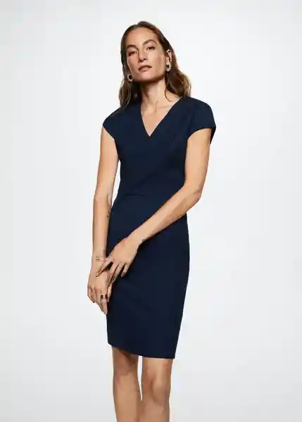 Vestido Cofi Marino Talla M Mujer Mango