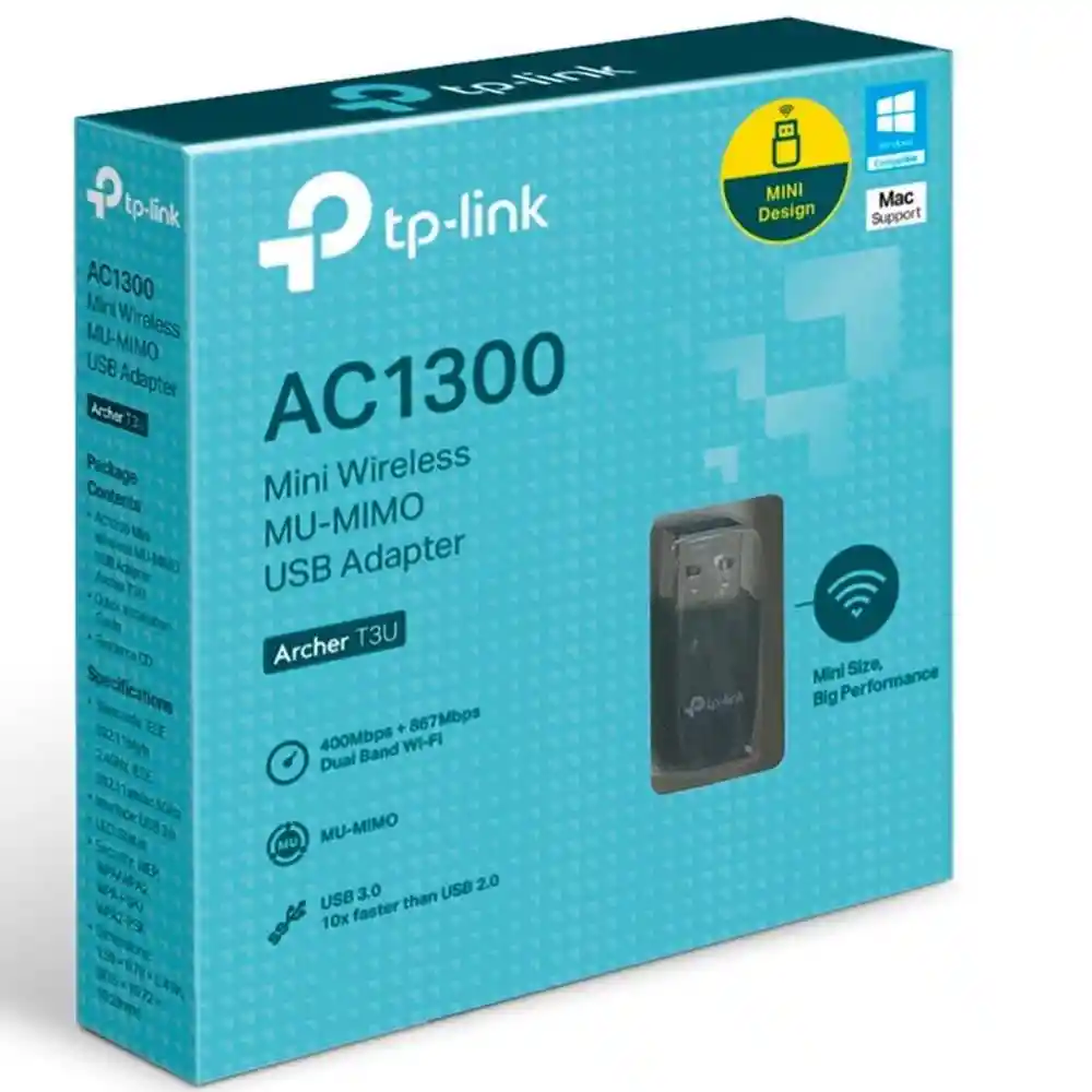 TP-Link Adaptador Archer T3U USB Wifi Banda Dual Ac1300