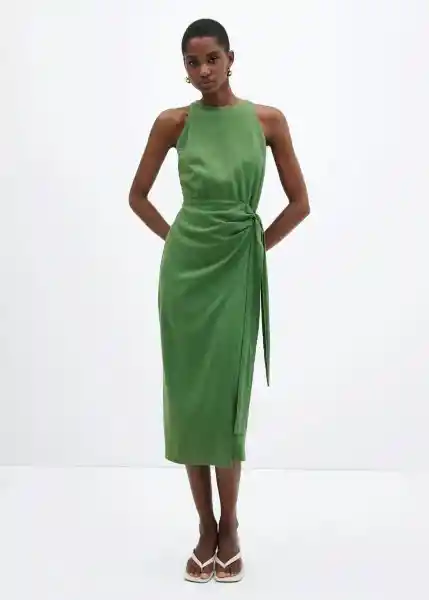 Vestido Susi-H Verde Talla S Mujer Mango