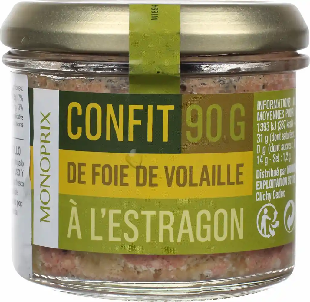 Monoprix Pate Tipo Confit de Cerdo y Po Marca Exclusiva