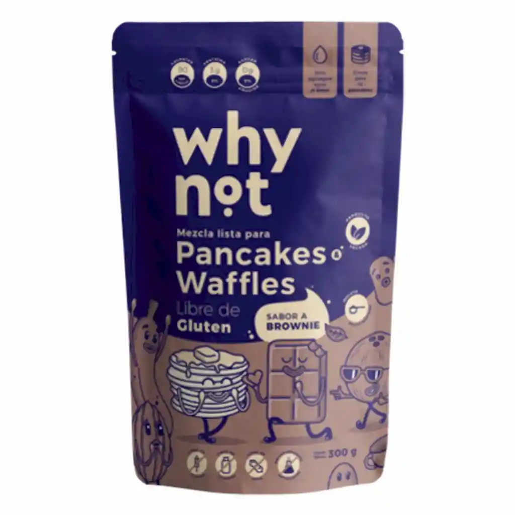 Why Not Mezcla Para Pancakes y Waffles Sabor a Brownie