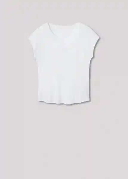 Camiseta Am054 Blanco Talla M Mujer Mango