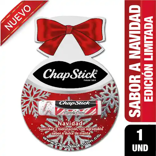 Chapstick Protector Labial Sabor Dulce de Menta Edición Navidad