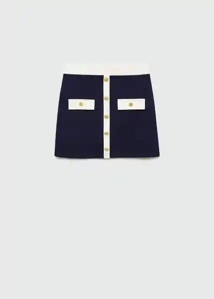 Falda Rayito Navy Talla M Mujer Mango