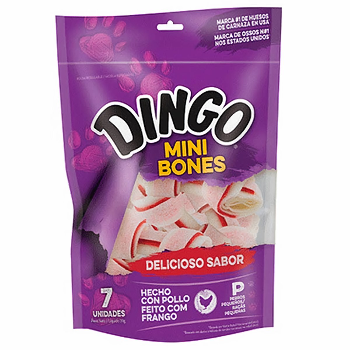 Dingo Snack para Perro Mini Bones Sabor a Pollo 70 g