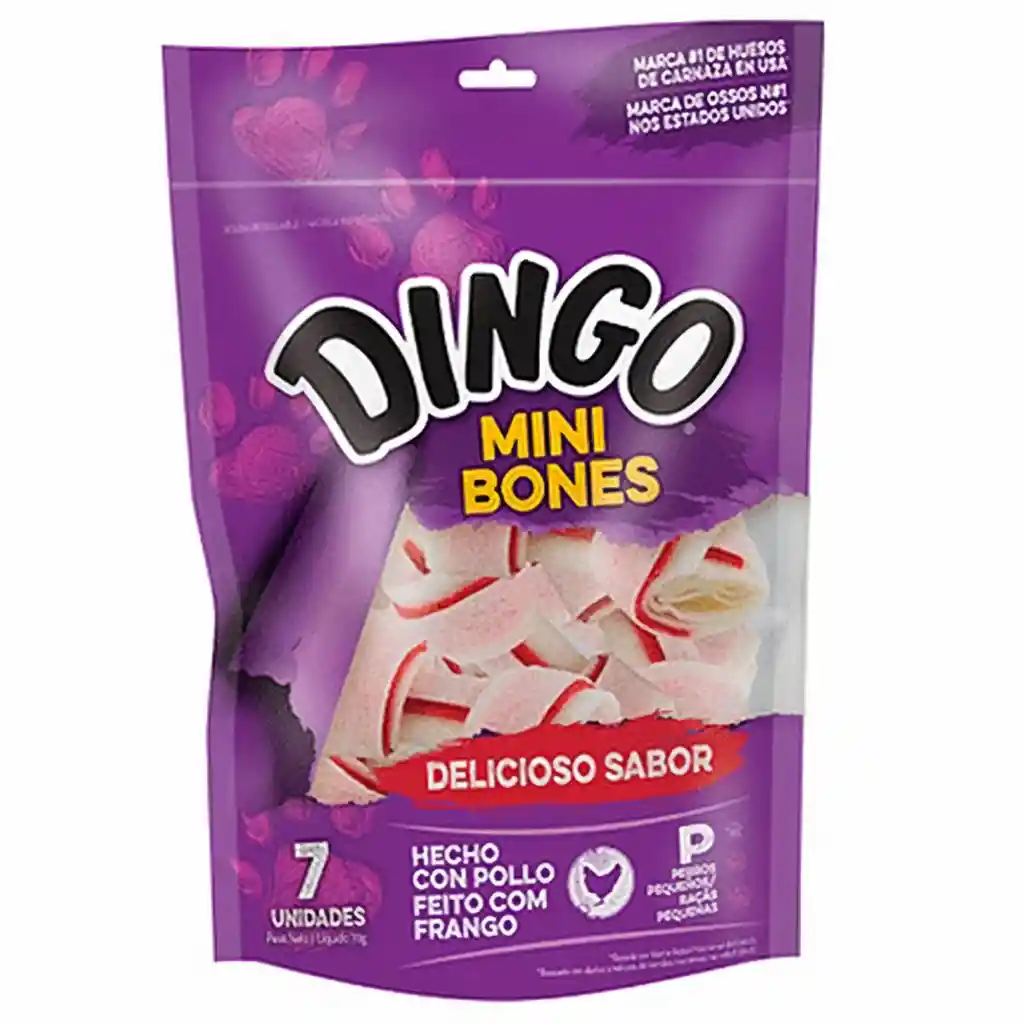 Dingo Snack para Perro Mini Bones Sabor a Pollo