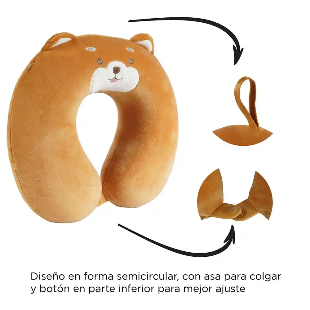 Miniso Almohada Para Viaje de Espuma Mediana Café