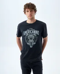 Camiseta Hombre Negro Talla L 849f008 Americanino